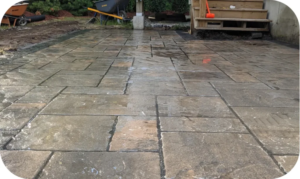 patio sealing and interlocking brick stone work